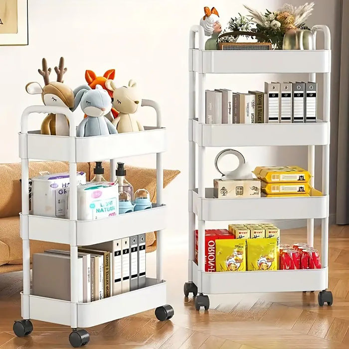 Vibe Geeks Versatile Rolling Storage Cart With Multiple Shelves And Wheels