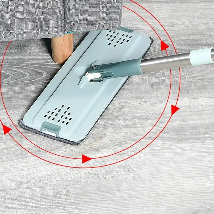 Vibe Geeks Wet Or Dry Usage Hands-Free Mopping System With Bucket And Microfiber Pads