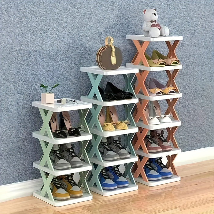 Vibe Geeks Space-Saving Multilayer Shoe Storage Rack Organizer With Detachable Shelves