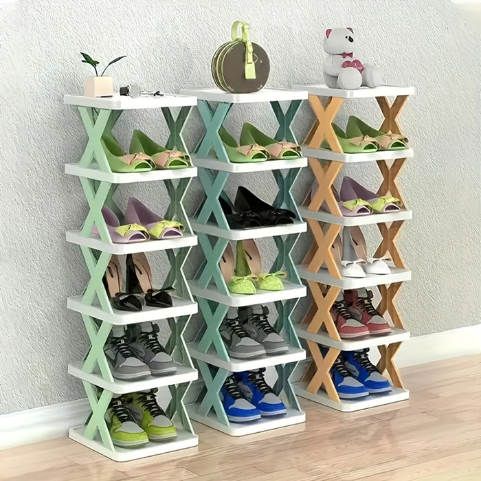 Vibe Geeks Space-Saving Multilayer Shoe Storage Rack Organizer With Detachable Shelves