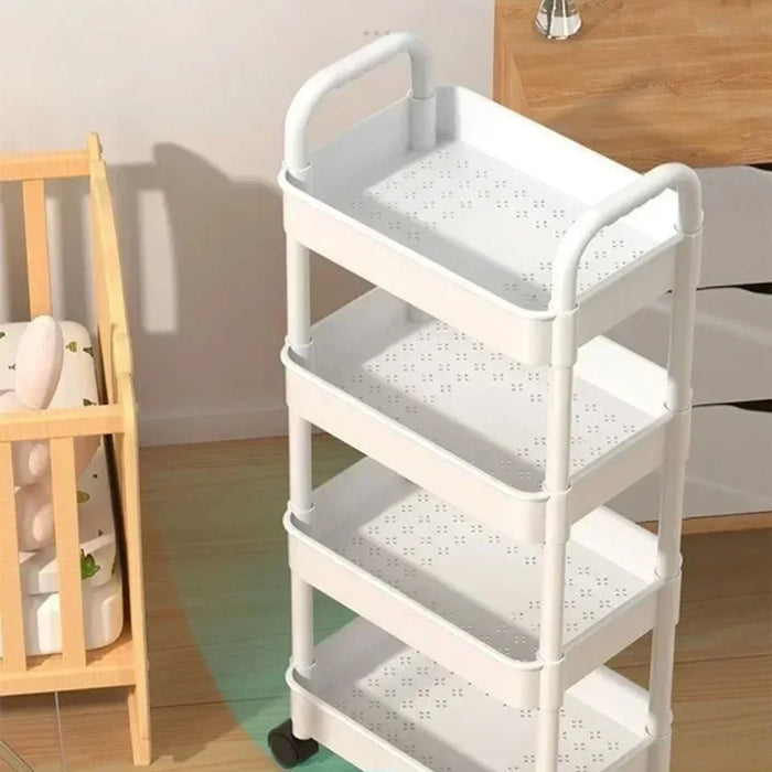 Vibe Geeks Versatile Rolling Storage Cart With Multiple Shelves And Wheels