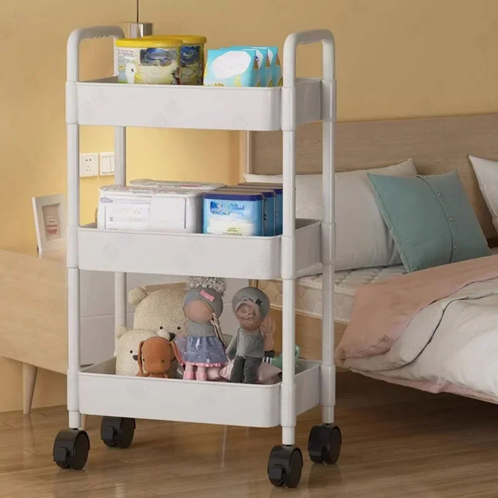 Vibe Geeks Versatile Rolling Storage Cart With Multiple Shelves And Wheels