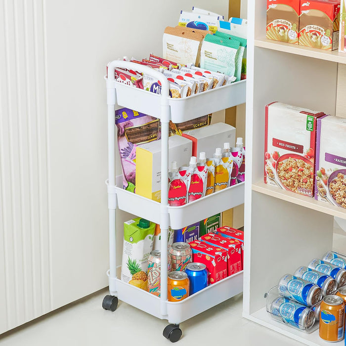 Vibe Geeks Versatile Rolling Storage Cart With Multiple Shelves And Wheels