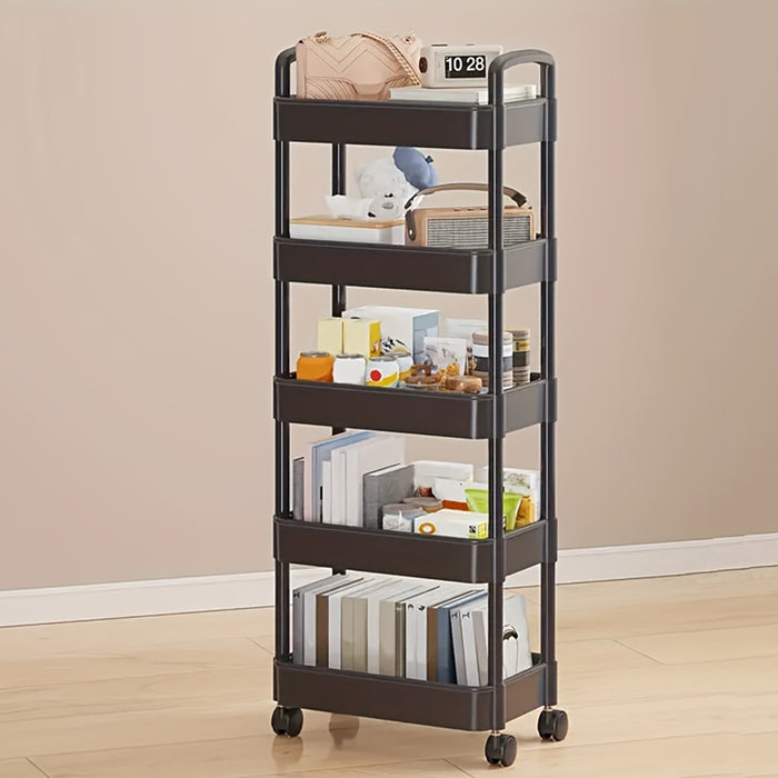 Vibe Geeks Versatile Rolling Storage Cart With Multiple Shelves And Wheels