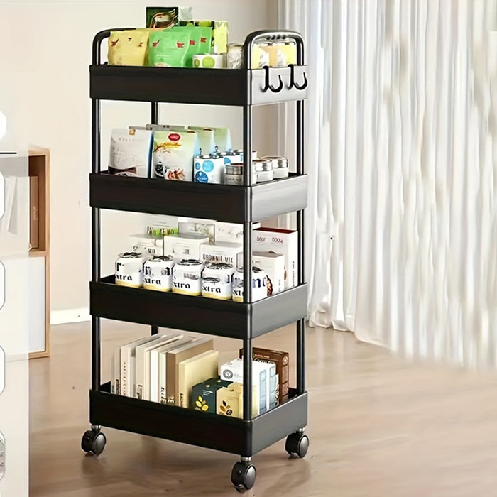 Vibe Geeks Versatile Rolling Storage Cart With Multiple Shelves And Wheels