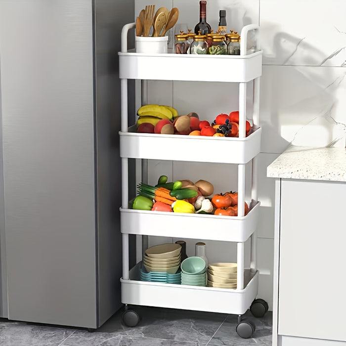 Vibe Geeks Versatile Rolling Storage Cart With Multiple Shelves And Wheels