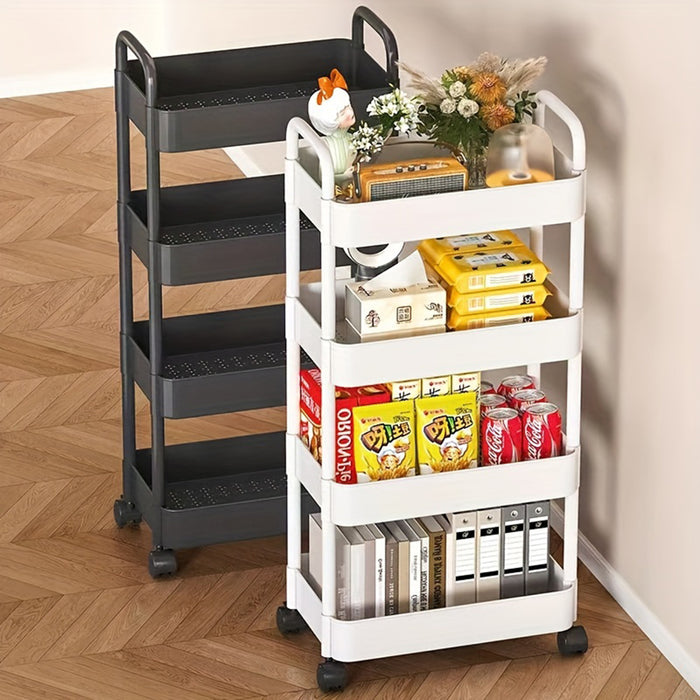 Vibe Geeks Versatile Rolling Storage Cart With Multiple Shelves And Wheels