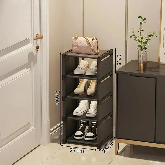 Vibe Geeks Adjustable Stackable Shoe Organizer Rack For Wall Corner