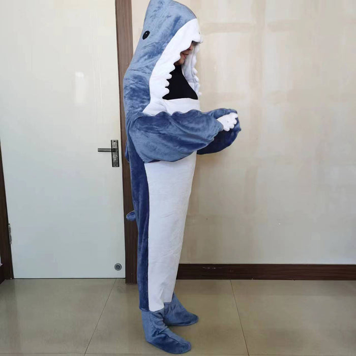 Vibe Geeks Funny Homewear Shark Onesie Sleeping Bag Winter Warm Blanket