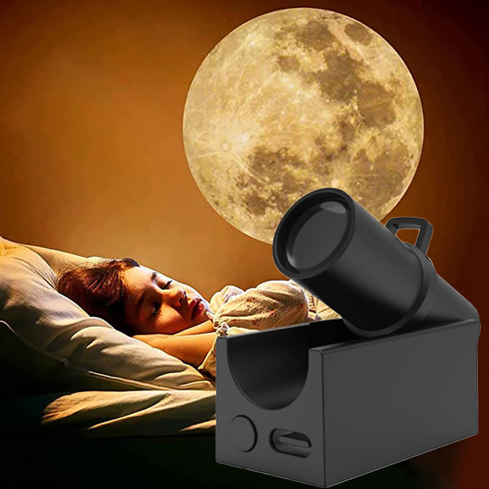 Vibe Geeks Usb-Rechargeable Led Moon Projector For Bedroom Décor & Birthday Gift