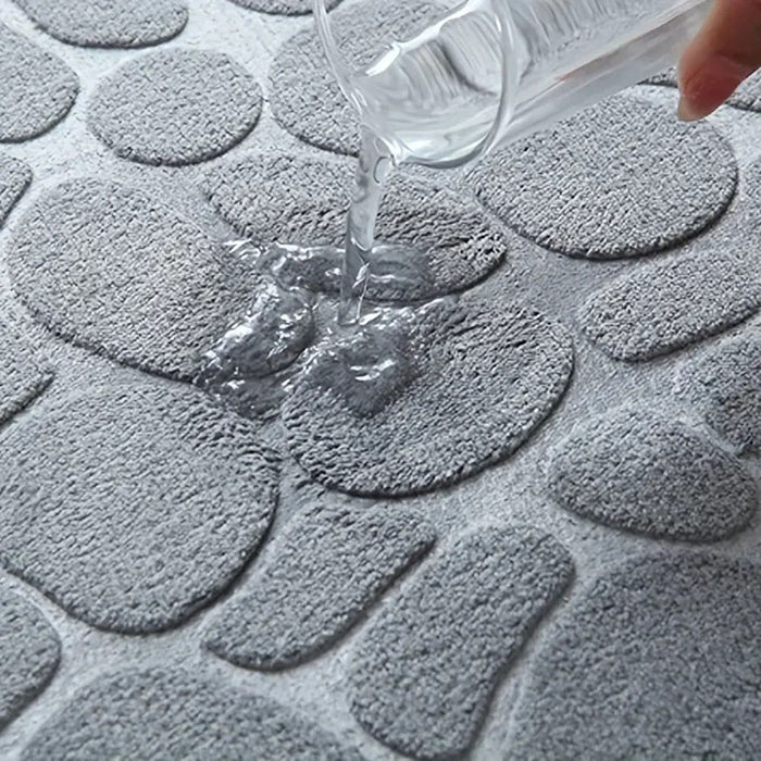 Vibe Geeks Cobblestone Design Quick Drying 3D Non-Slip Bath Mat