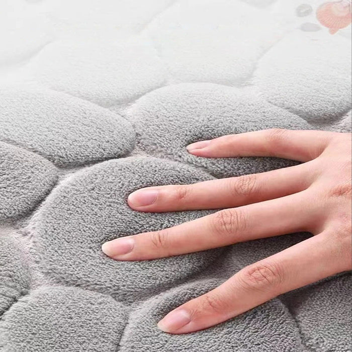 Vibe Geeks Cobblestone Design Quick Drying 3D Non-Slip Bath Mat