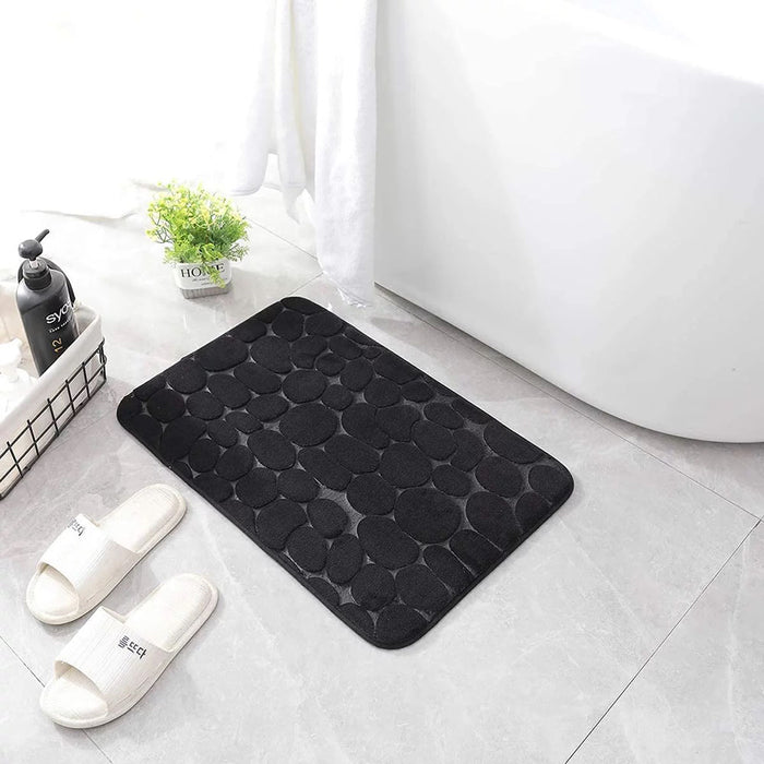 Vibe Geeks Cobblestone Design Quick Drying 3D Non-Slip Bath Mat