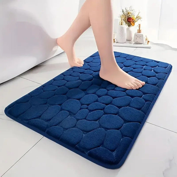 Vibe Geeks Cobblestone Design Quick Drying 3D Non-Slip Bath Mat