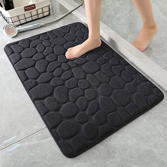 Vibe Geeks Cobblestone Design Quick Drying 3D Non-Slip Bath Mat