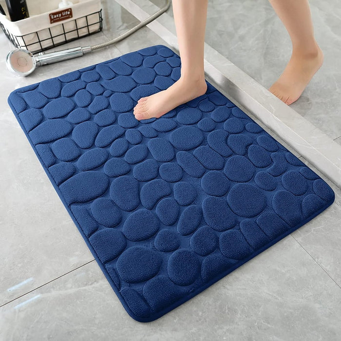 Vibe Geeks Cobblestone Design Quick Drying 3D Non-Slip Bath Mat