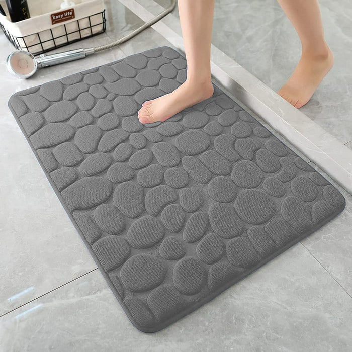 Vibe Geeks Cobblestone Design Quick Drying 3D Non-Slip Bath Mat