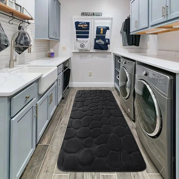 Vibe Geeks Cobblestone Design Quick Drying 3D Non-Slip Bath Mat