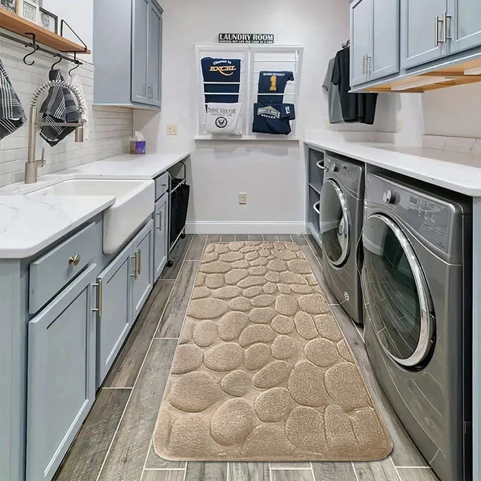 Vibe Geeks Cobblestone Design Quick Drying 3D Non-Slip Bath Mat