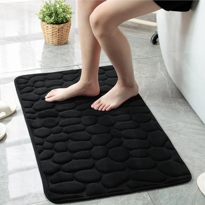 Vibe Geeks Cobblestone Design Quick Drying 3D Non-Slip Bath Mat