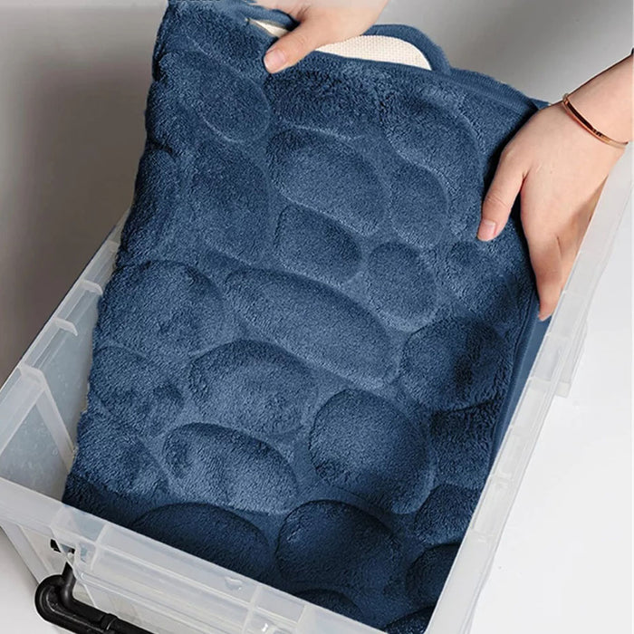 Vibe Geeks Cobblestone Design Quick Drying 3D Non-Slip Bath Mat