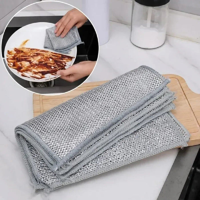 Vibe Geeks Double-Layer Steel Wire Cloth Cleaning Cloths