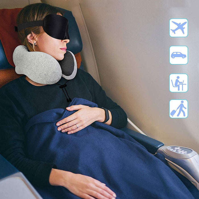 Vibe Geeks Travel Comfort U-Shaped Memory Foam Neck Pillow