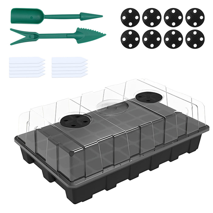 Vibe Geeks Seedling Trays Seed Starter Tray - 4 Pack, Adjustable Ventilation