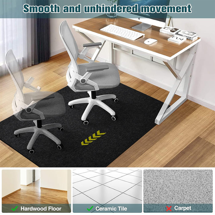 Vibe Geeks Desk Chair Mat For Hardwood Floor & Tile | Non-Slip And Durable