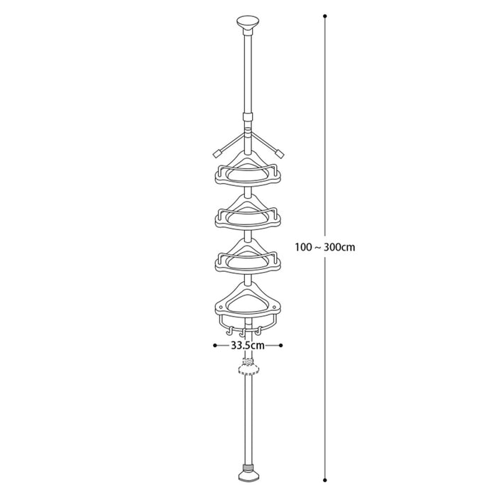 Vibe Geeks 4 Layer Corner Shower Caddy, Adjustable Shower Shelf