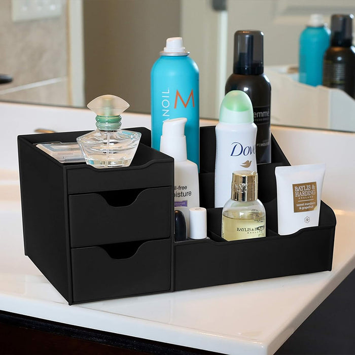 Vibe Geeks Uncluttered Designs Large Black Vanity Organizer