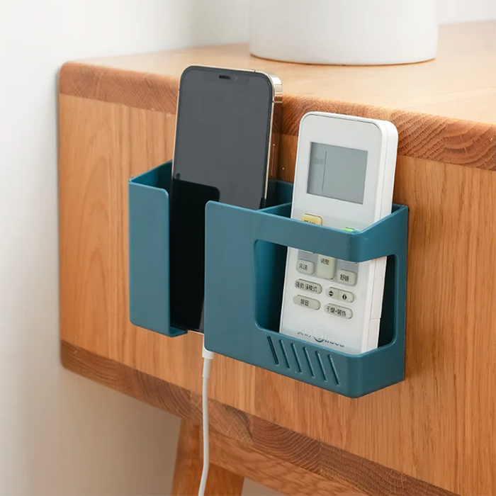 Vibe Geeks 2 In 1 Wall-Mounted Storage Box For Phones And Remotes