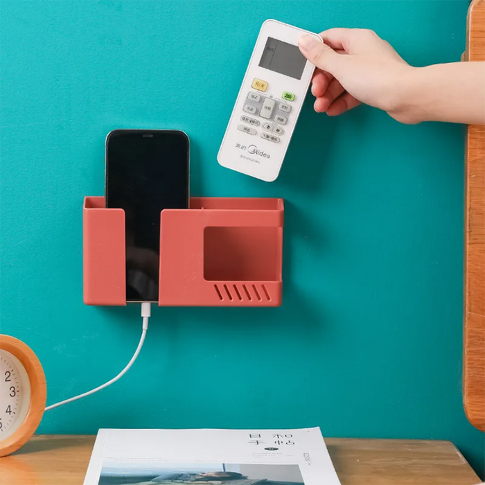 Vibe Geeks 2 In 1 Wall-Mounted Storage Box For Phones And Remotes