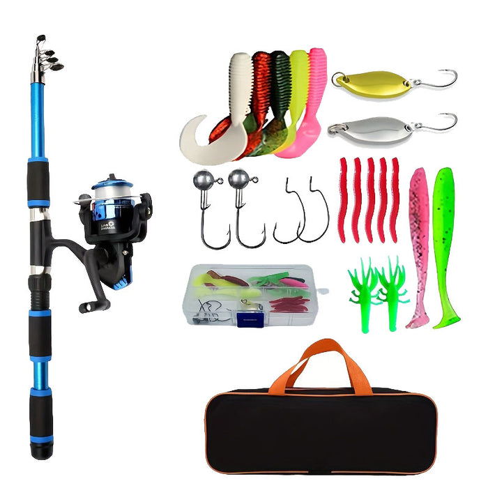 Vibe Geeks Complete Fishing Travel Pole Kit