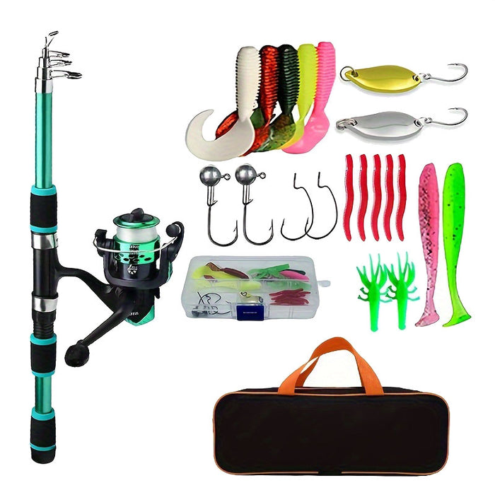 Vibe Geeks Complete Fishing Travel Pole Kit