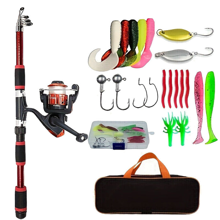 Vibe Geeks Complete Fishing Travel Pole Kit