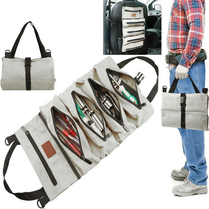 Vibe Geeks Multi-Purpose Canvas Roll Up Tool Bag