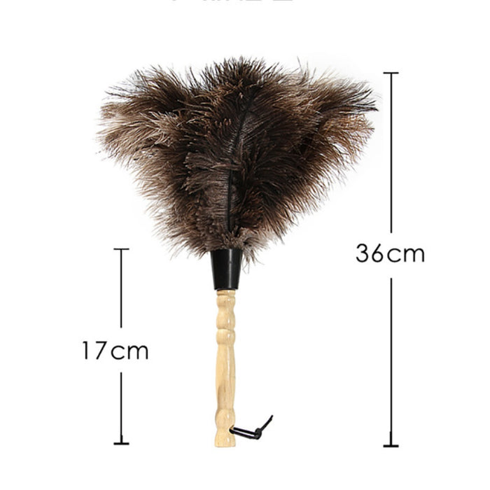 Vibe Geeks Wooden Handle Feather Duster