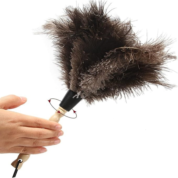 Vibe Geeks Wooden Handle Feather Duster