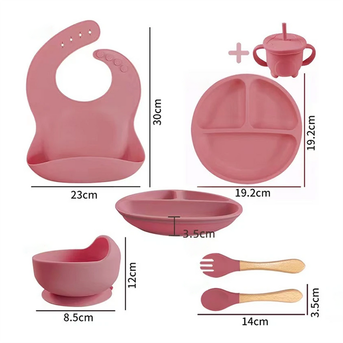 Vibe Geeks 6-Piece Silicone Children'S Meal Training Set Cutlery