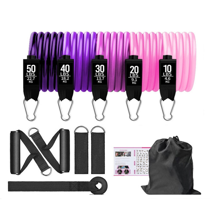 Vibe Geeks 5-Piece Fitness Resistance Band Set