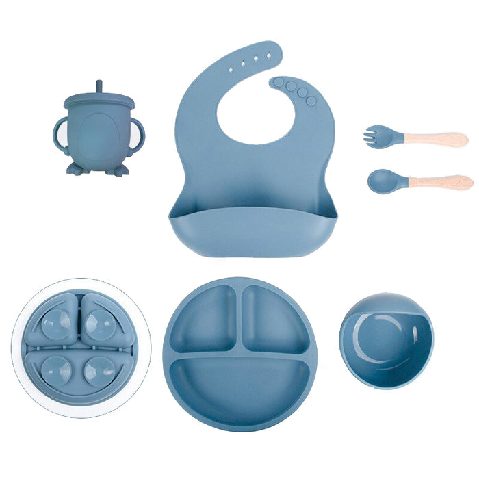 Vibe Geeks 6-Piece Silicone Children'S Meal Training Set Cutlery