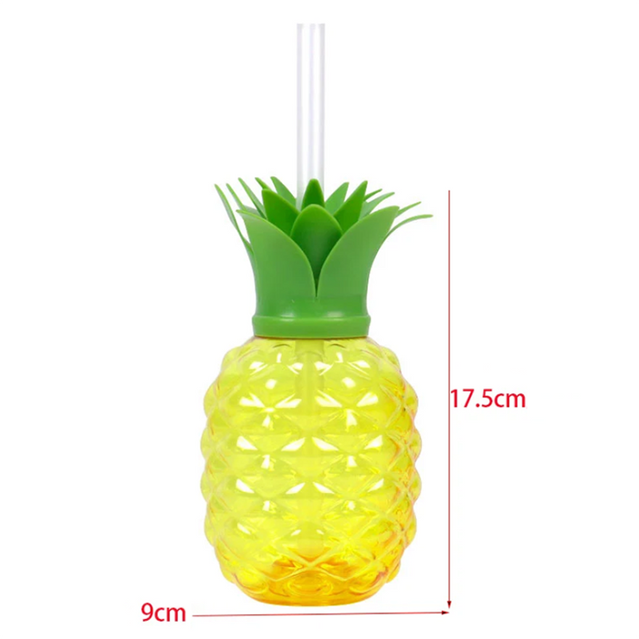 Vibe Geeks 10Pcs Plastic Strawberry Pineapple Drinking Cup With Straw