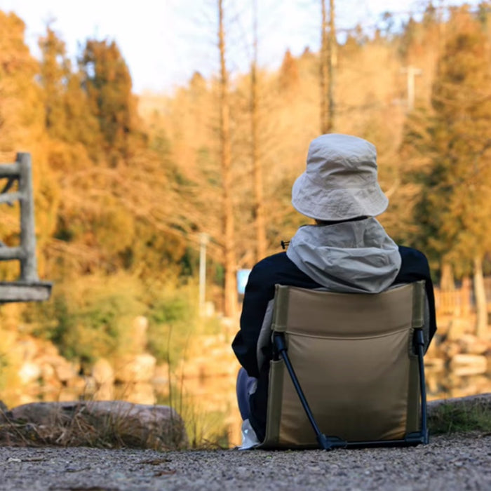 Vibe Geeks Foldable Camping Chair With Backrest Cushion