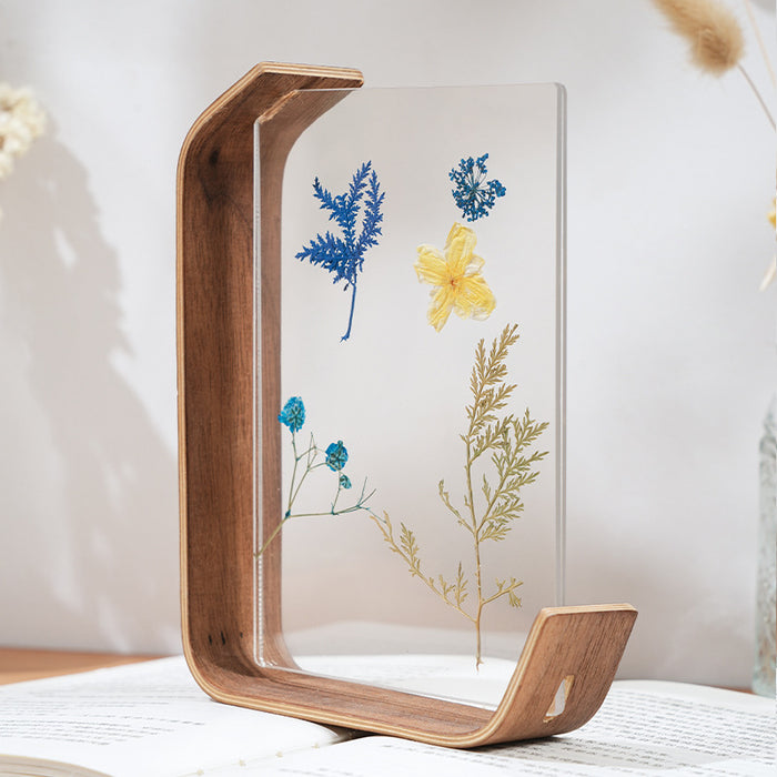 Vibe Geeks Acrylic Wooden Photo Frame Herbarium Display Frame