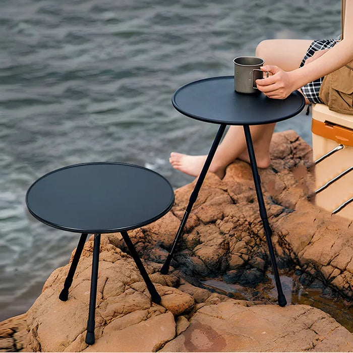 Vibe Geeks Ultralight Portable Folding Camping Round Table With Optional Light Stand