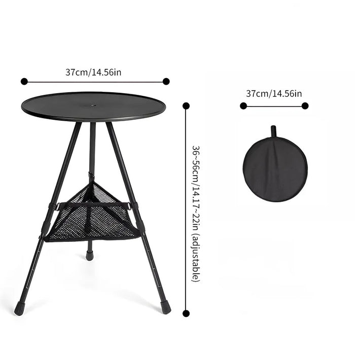 Vibe Geeks Ultralight Portable Folding Camping Round Table With Optional Light Stand