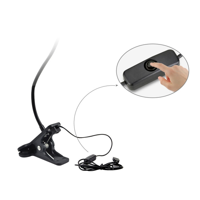 Vibe Geeks Flexible Usb Power Reading Book Light With Holder Clip