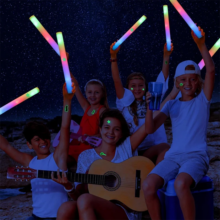 Vibe Geeks 8/10/15/20Pcs Colour-Ful Led Glow Foam Sticks