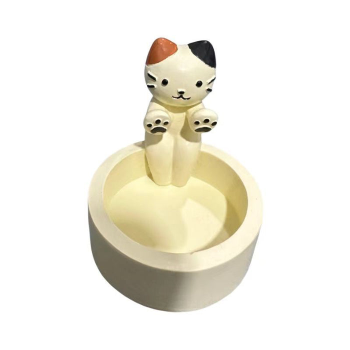 Vibe Geeks Durable High Tempe Cartoon Cute Kitten Candlestick Aromatherapy Candle Holder